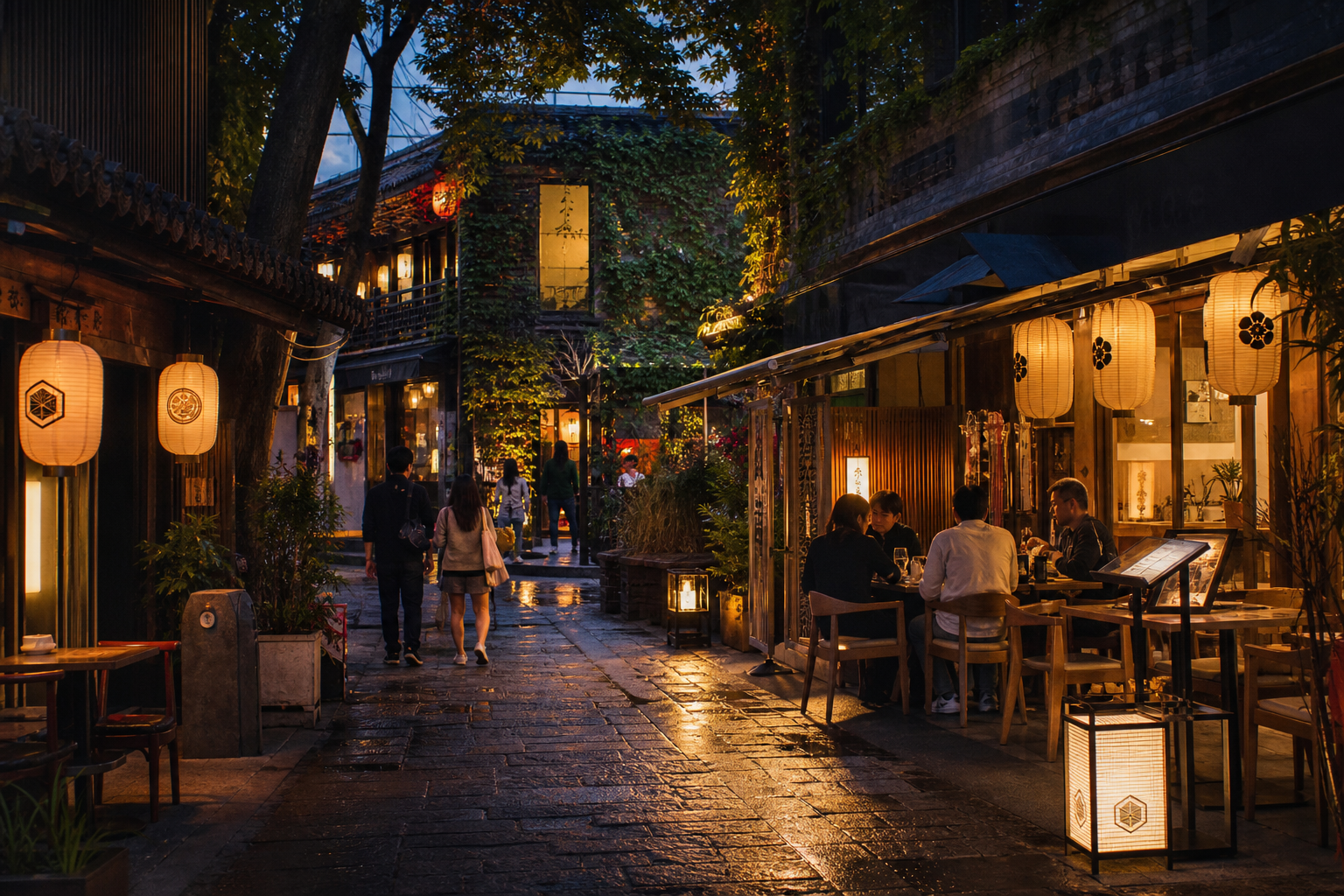 中山公園・玫瑰坊をイメージした夜の飲食街