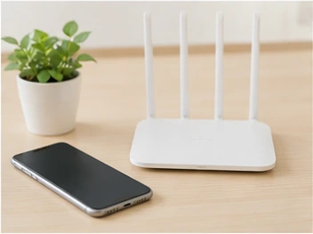 通信機器とWi-Fi環境のイメージ